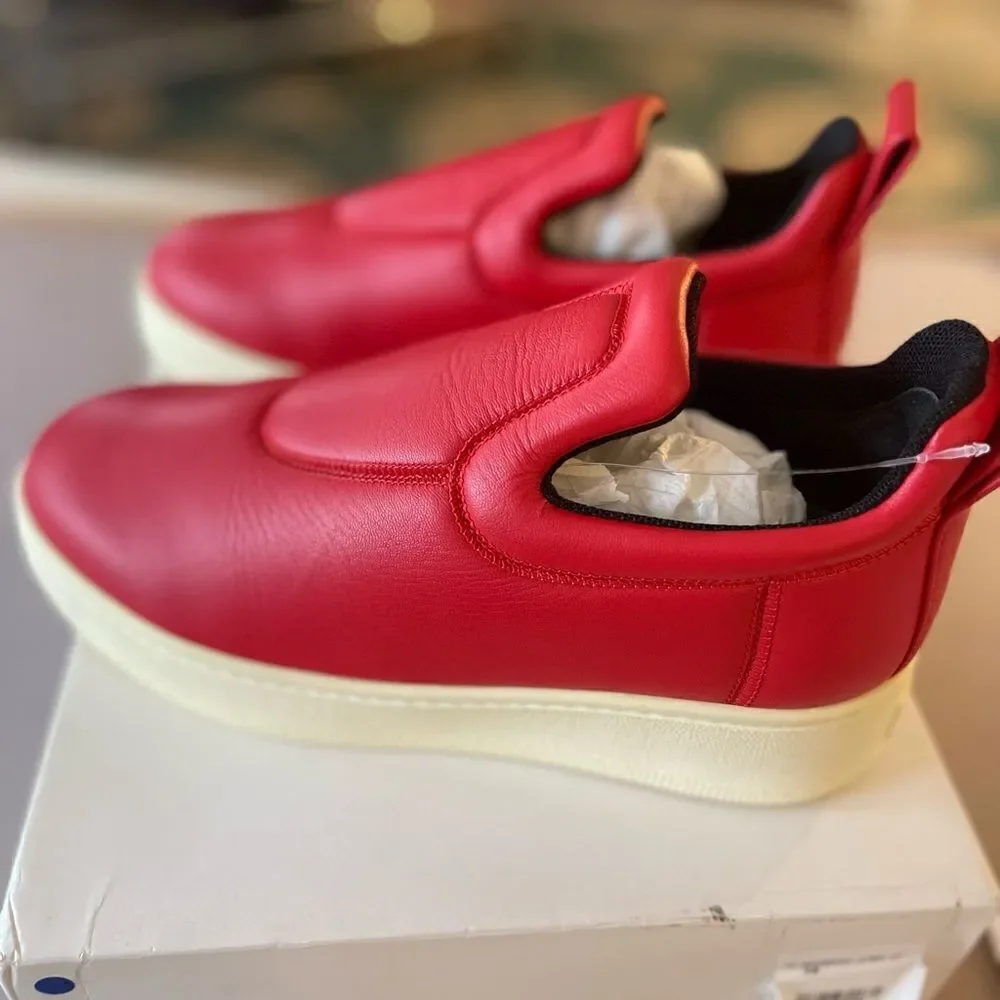 Celine Red Leather Slip-On Sneakers (Size 37) Full Inclusion. NWT